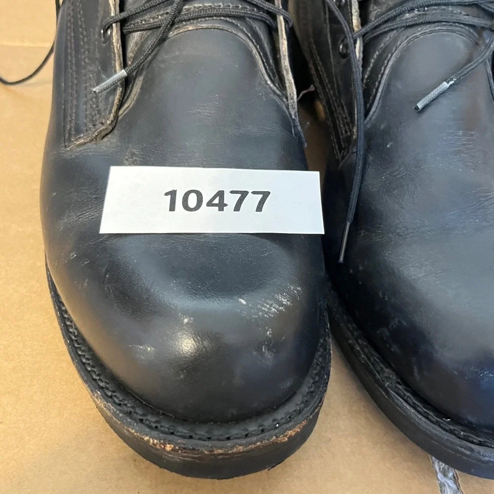 Vintage US Military Combat Boots Black Leather Lace Up 1987 Size 9.5 D‎